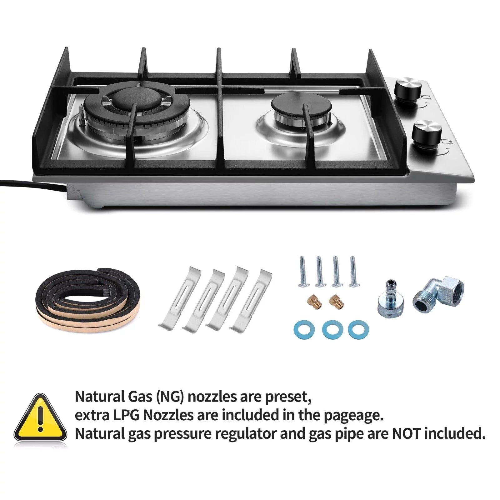 12 inch Gas Cooktop Stainless Steel NG/LPG Built-in A1442