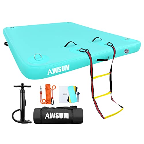 Inflatable Floating Dock Platform with Non-Slip Surface for Pool Beach Ocean B86969