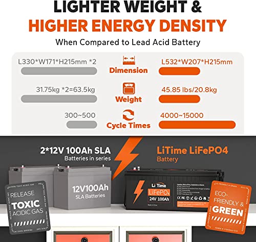 12V 100Ah LiFePO4 Battery with Built-in 100A BMS D2856