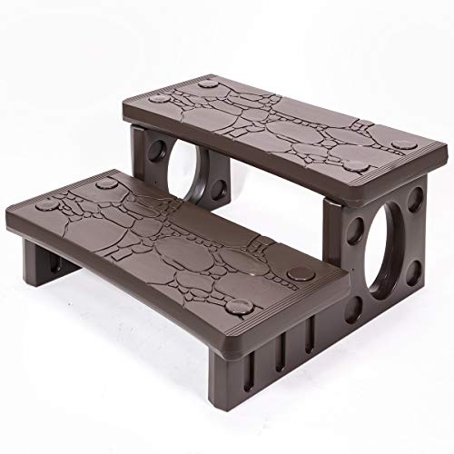2-Step Spa Hot Tub Pool RV Deck Steps, Lightweight Sided Step K61240