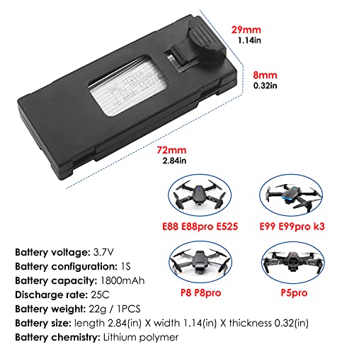 4PCS 1800mAh Li-po Battery with 4-in-1 Charger for RC Drone Quadcopter W10763