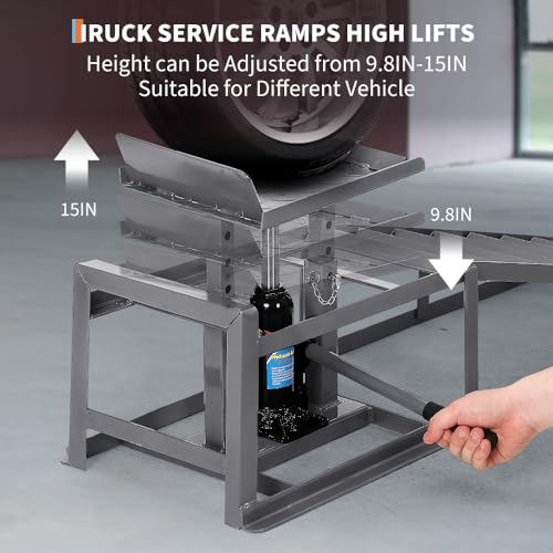 Hydraulic Car and Truck Service Ramps, 5 Ton Capacity, Adjustable Height M5181