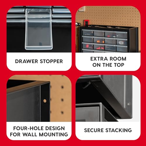 Screw Tool Organizer Small Parts Cabinet Chest, 44-Drawer Hardware Storage, Black S931