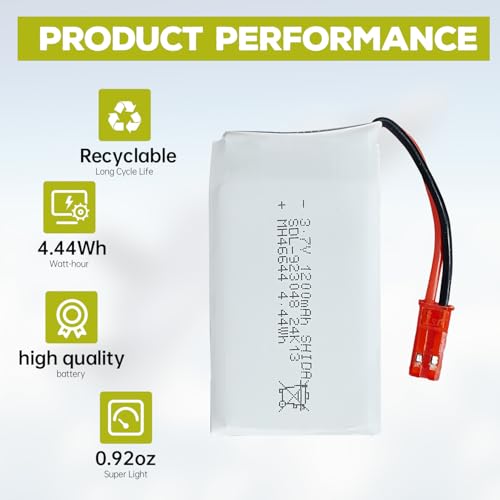 5PCS 3.7V 1200mAh 30C Lipo Battery with 5in1 Charger JST Plug for RC Quadcopters C7441
