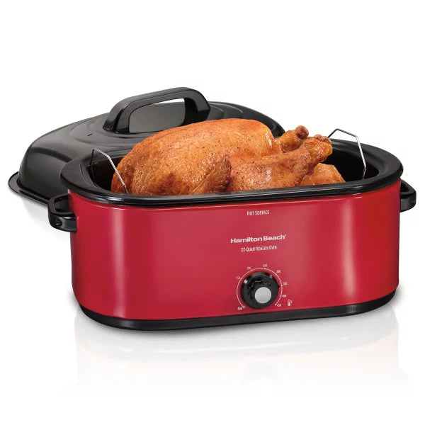 22 Quart Roaster Oven, Fits 28 lb Turkey, Red V2349