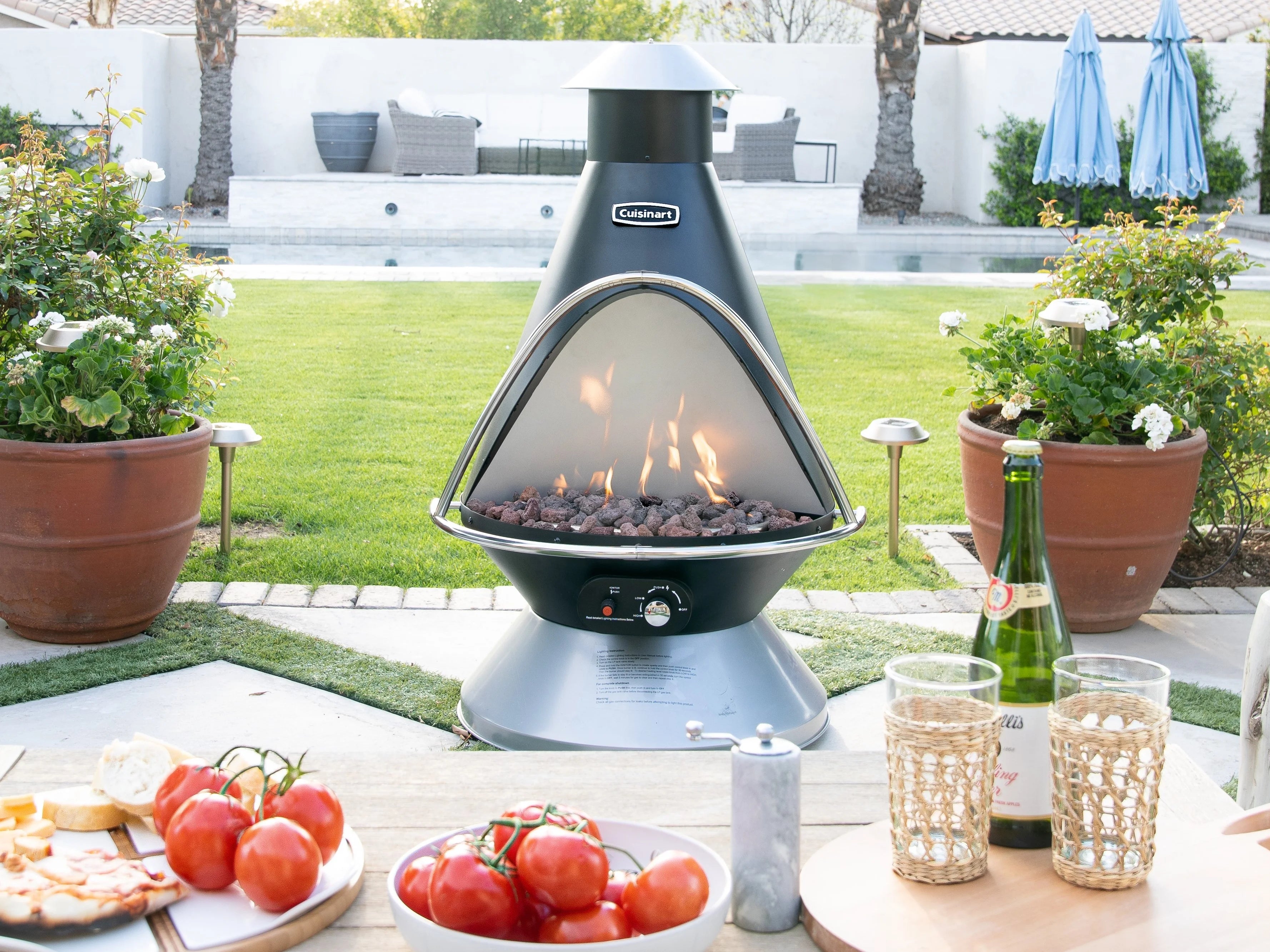 Propane Fire Pit Patio Heater with Tip-Over Safety Switch N55974