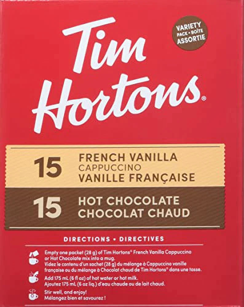 Hot Chocolate Variety Pack, French Vanilla & Cappuccino, 15 Packets Y761445