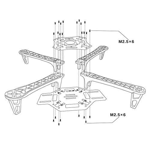 DIY 2.4G 8CH F450 RC Quadcopter 4-Axle Unassembly Kit Drone I410900