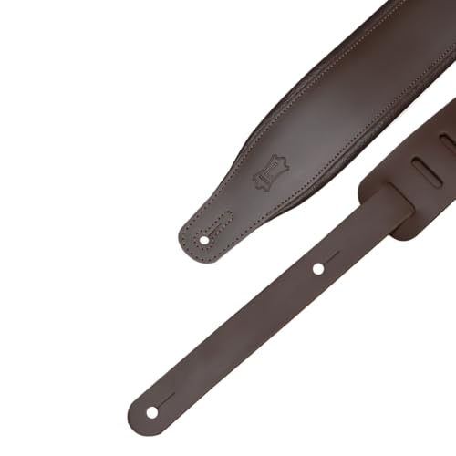 3" Wide Leather Guitar Strap with Foam Padding, Black O895