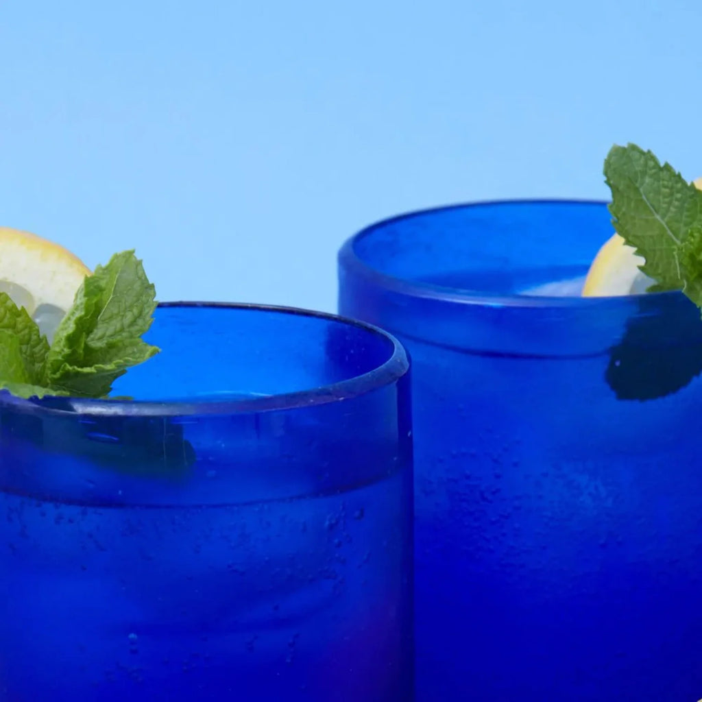 Blue Water Glasses Tumblers A7540