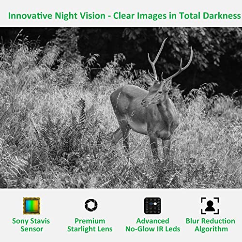Trail Camera, 64MP 1296p, No Glow Night Vision, 100ft Range, Motion Activated Waterproof Y85186