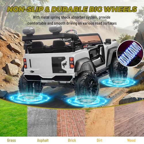 2 Seater Ride On Car for Kids, 24v Electric Truck with Remote Control, Blue V213