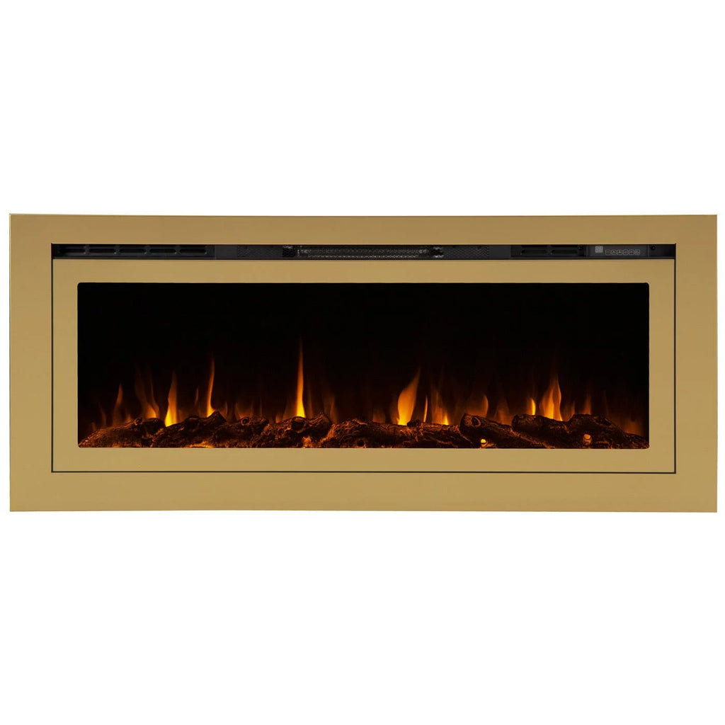 The Sideline Deluxe Gold 60 Inch 86276 Recessed Smart Electric Fireplace