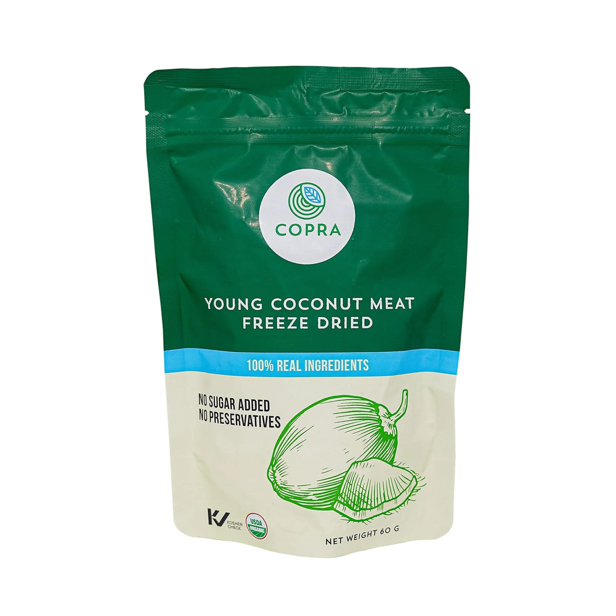 Freeze-Dried Young Thai Coconut Meat, Case of 10, Natural Vegan Snack H196204