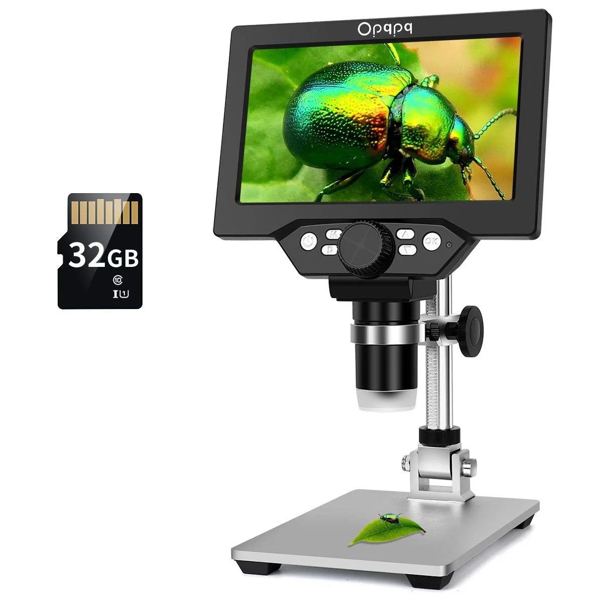 7" LCD Digital Microscope,Opqpq 1200X Coin Microscope with 32GB Card, Soldering Electronic Microscope with 12MP Camera, LED Fill Lights, Wired Remote, PC View, Windows/Mac OS Compatible