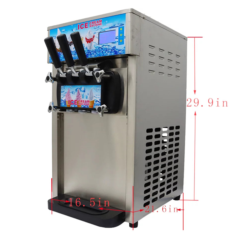3 Flavor Soft Serve Ice Cream Machine 1400W S4615