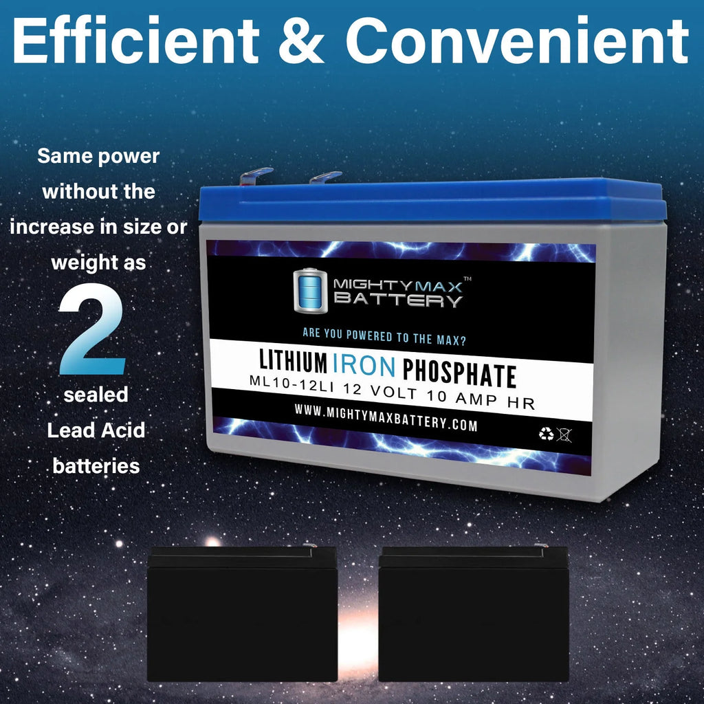 12V 10AH Lithium Replacement Battery, 2 Pack B6826