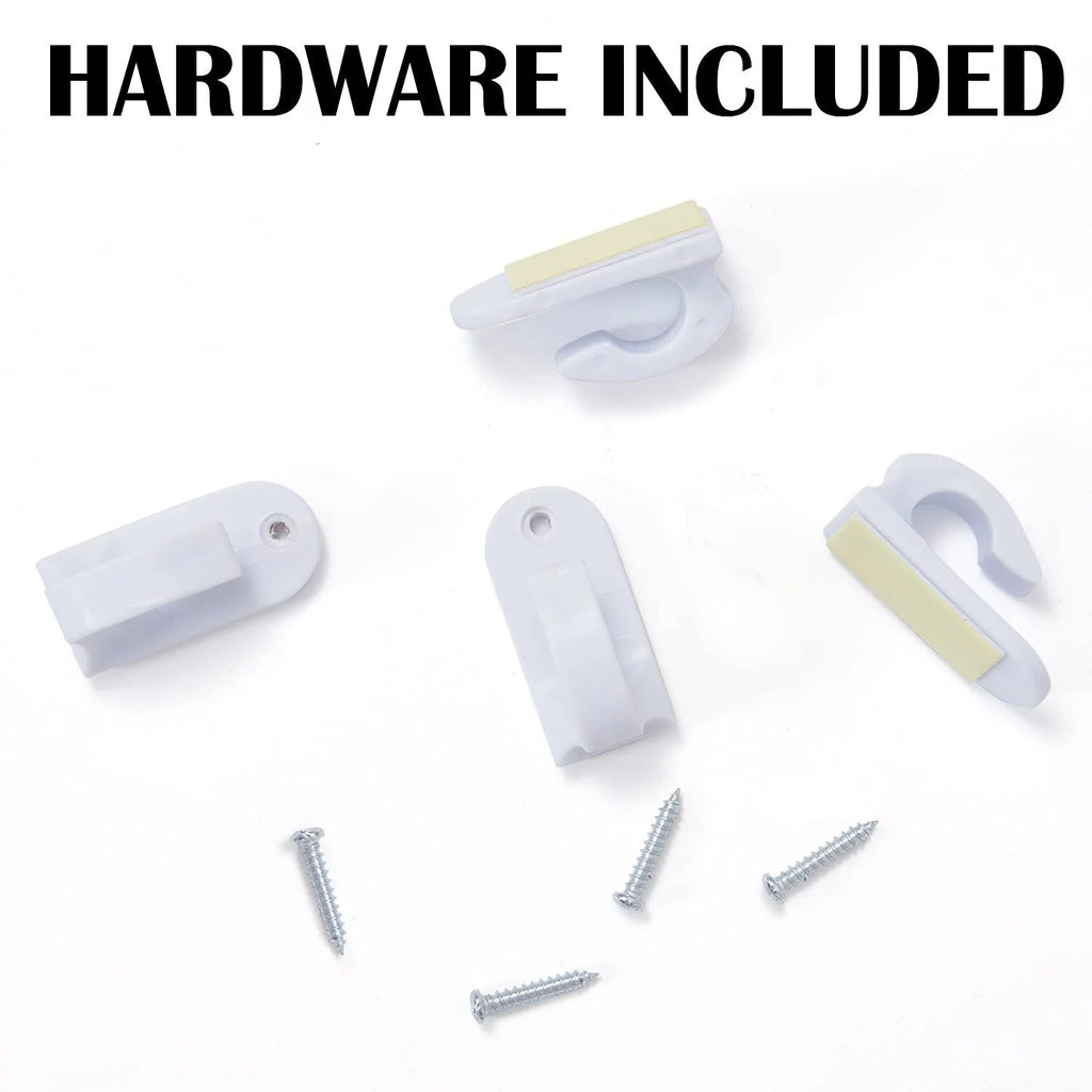 Door Curtain Rods No Drill Telescopic Adjustable White 26-48 Inches G19793