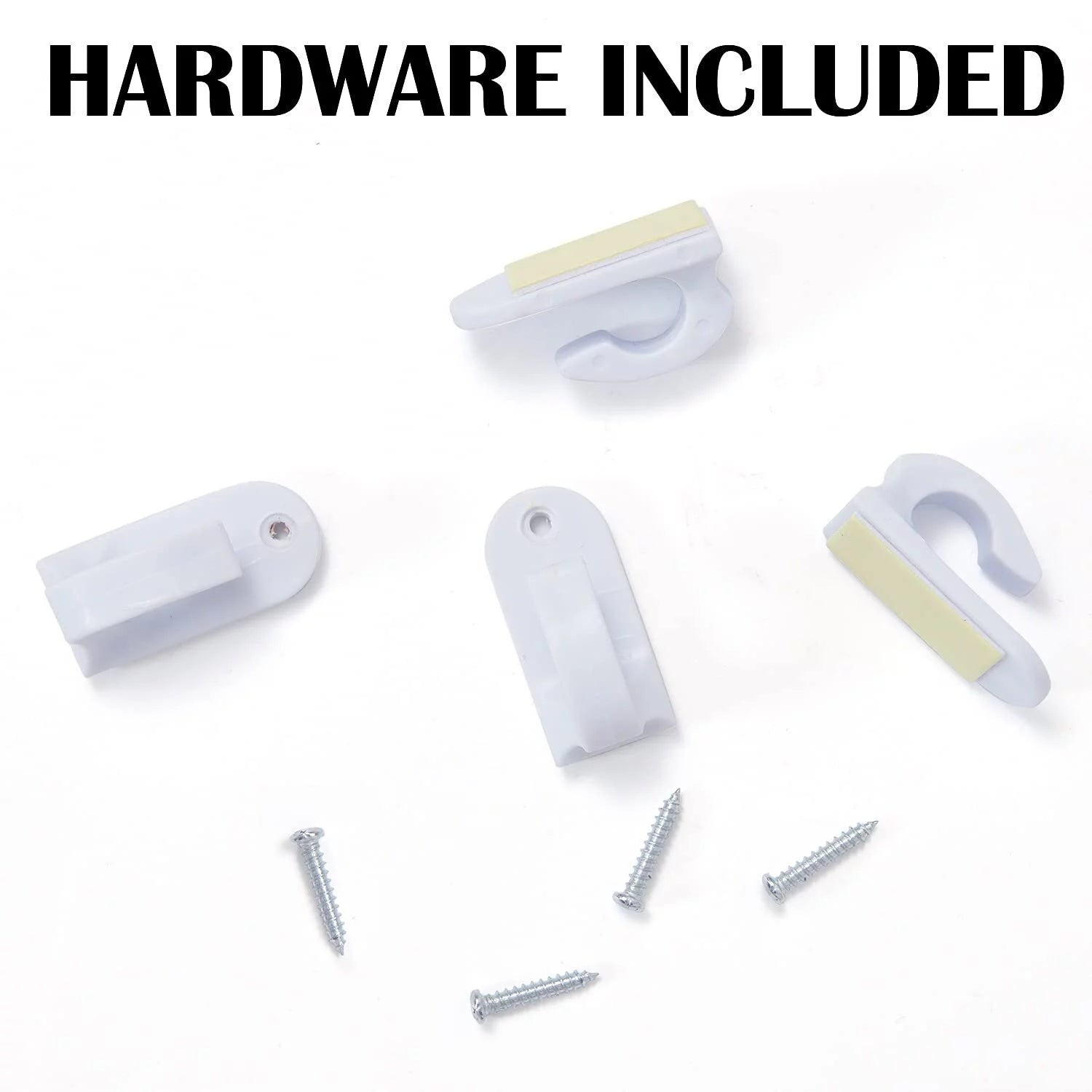 Door Curtain Rods No Drill Telescopic Adjustable White 26-48 Inches G19793