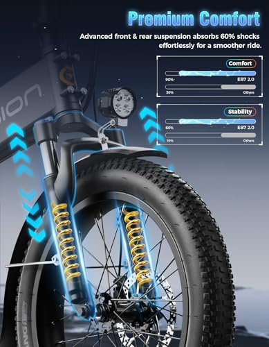 Folding Electric Bike for Adults, 1200W Peak Motor, 28MPH Max Speed, 48V 10AH Removable Battery, 20" Fat Tire M14323