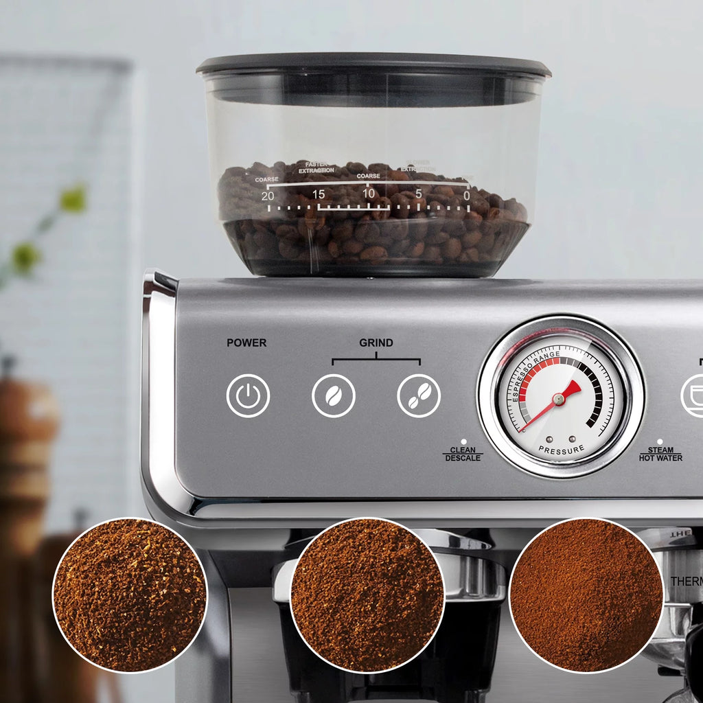 Semi-Automatic Espresso Machine - Silver - 2 Litre Water Tank M88197