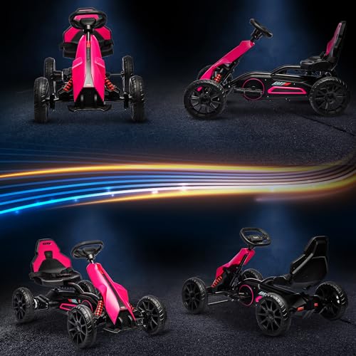12V Electric Go Kart for Kids, Ride-On Toy with Adjustable Speed W1614