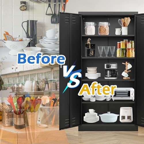Metal Storage Cabinet with Adjustable Shelves, White M995185