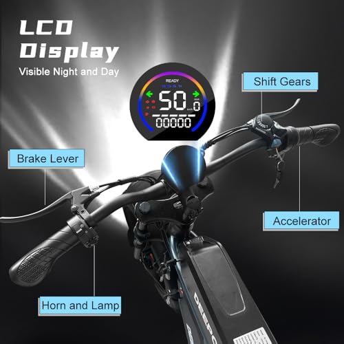 Electric Bike for Adult, 1500W Brushless Motor, 30 MPH Fat Tire, 20" Dual Suspension K344