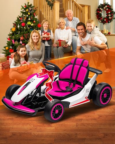 Kids Electric Drift Go Kart, 2-Speed, Max Load 110lbs, Red J335