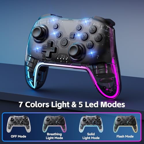 Wireless Controller for Switch, PC, Android, iOS with RGB Lighting P1625