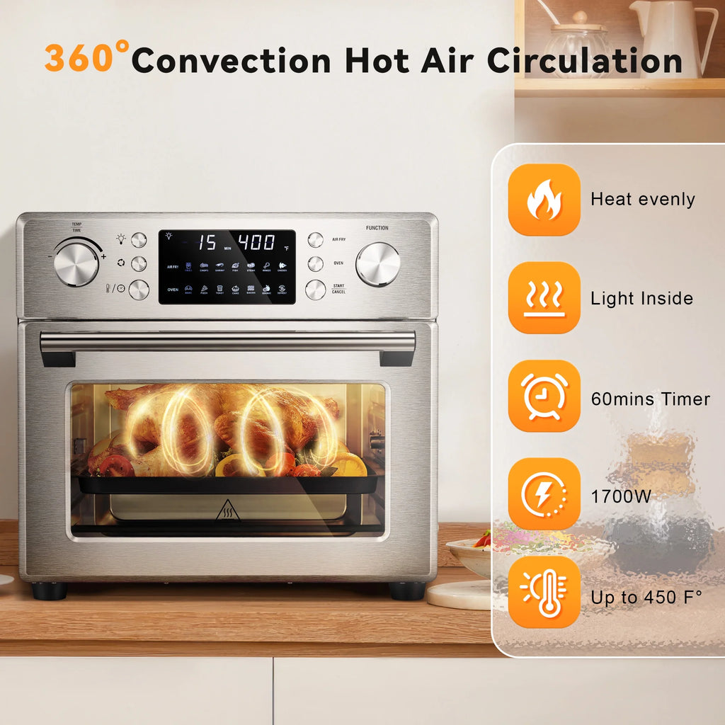 Countertop Convection Oven 1700W Stainless Steel Air Fryer K480606