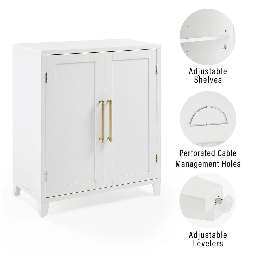 Stackable Wood Kitchen Pantry Storage Cabinet in White W4720