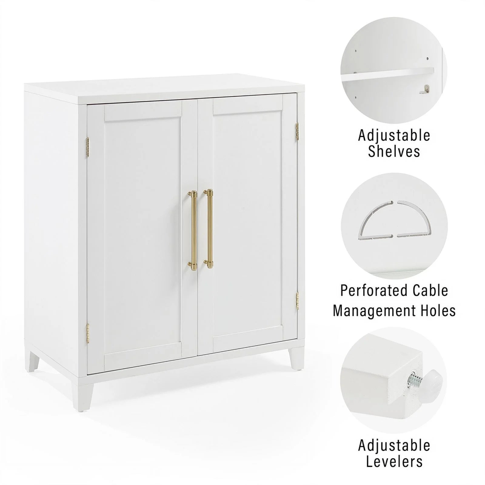 Stackable Wood Kitchen Pantry Storage Cabinet in White W4720