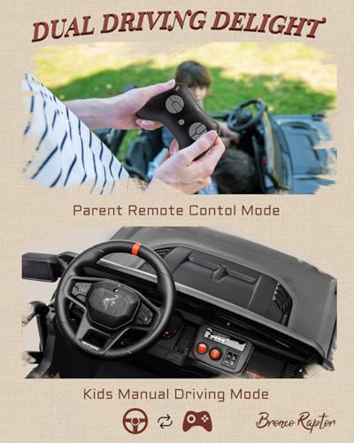 24V Ride on Car for Big Kids, 2 Seater with Remote Control, 4-Wheeler Suspension, 3 Speeds, LED Lights D981