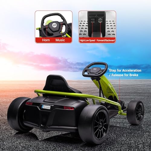 Electric Drift Kart for Kids, 24V Ride On Toy with 2×300W Motors Z27187