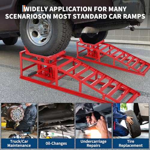 Hydraulic Car and Truck Service Ramps, 5 Ton Capacity, Adjustable Height M5181