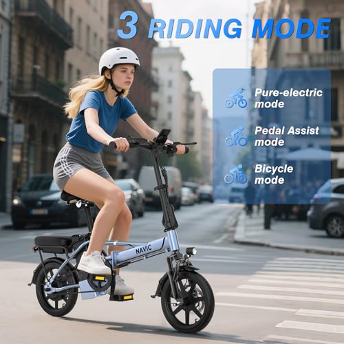 Electric Bike for Adults, 14'' Folding Ebike, 750W Peak, Removable Battery, 22mph, 40 Miles Range A312