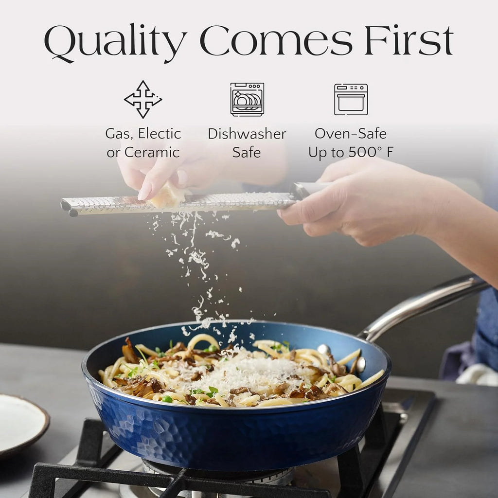 Non-Stick Ceramic 10 Piece Cookware Set with Glass Lids Y956915