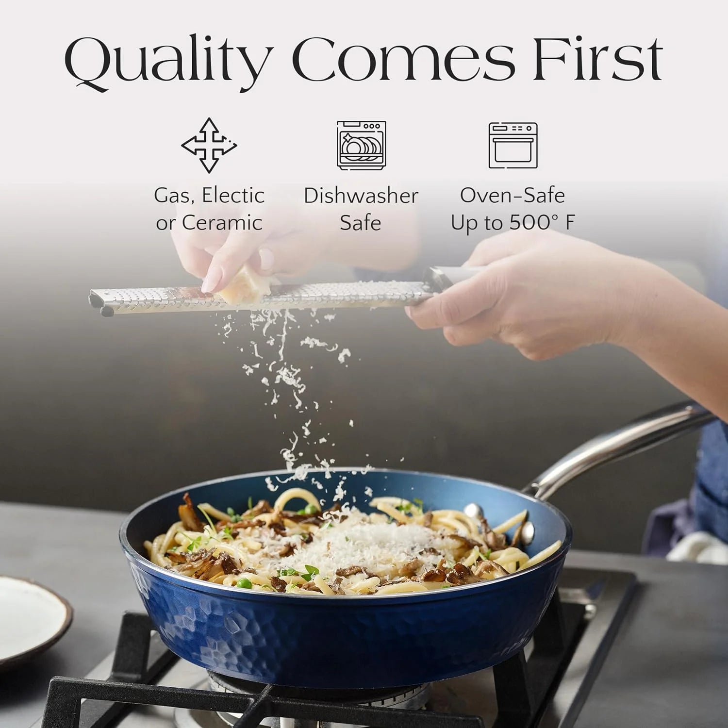 Non-Stick Ceramic 10 Piece Cookware Set with Glass Lids Y956915