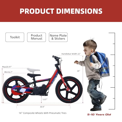 Electric Dirt Bike for Kids Aged 3-6, 170W Motor, 24V Battery, 12IN Tires J8048