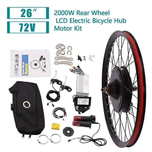 26Inch 72V 2000W Rear Wheel Electric Bike Conversion Kit with Controller & Display G81038