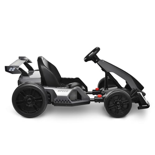 24V Kids Go Kart 300W Electric Drift Kart Outdoor Race Toy with 2X150W Motor, 7AH Battery K12878