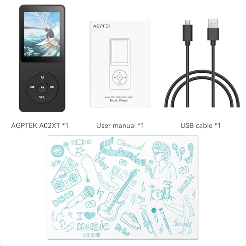 MP3 Player with Bluetooth 5.3, 1.8 Inch Screen, FM Radio, Voice Recorder O744186