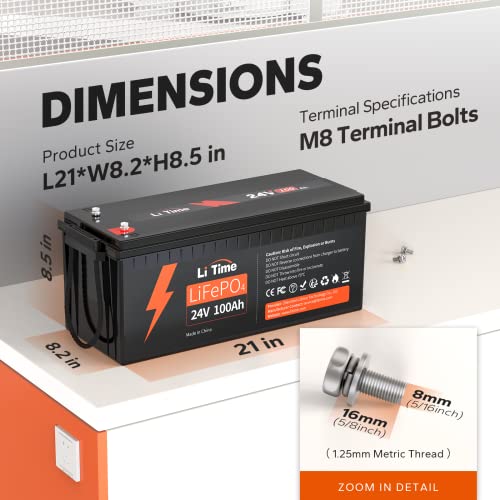 12V 100Ah LiFePO4 Battery with Built-in 100A BMS D2856
