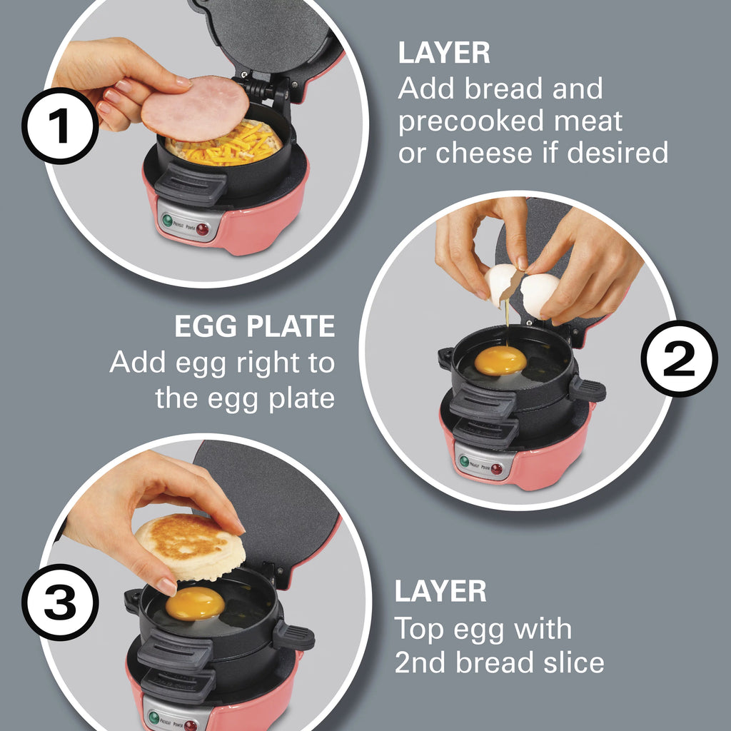 Breakfast Sandwich Maker with Egg Cooker Ring M89066