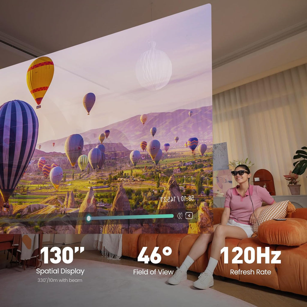 AR Glasses with Wearable Display, 120Hz 1080P for Gaming and Streaming M478