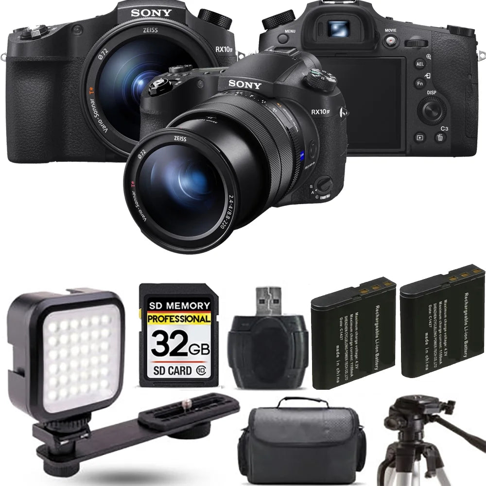 Sony Cyber-shot DSC-RX10 IV Digital Camera+ Extra Battery + LED - 32GB Kit