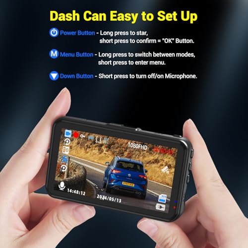 Dash Cam 1080P FHD with 32GB Card, Night Vision, 170° Wide Angle V8397