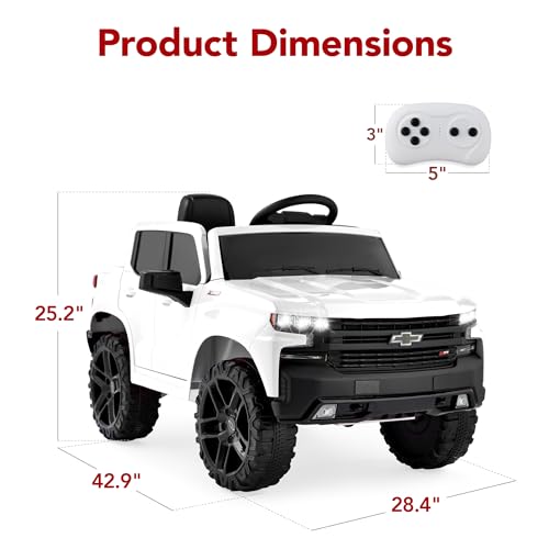 12V Ride On Truck for Kids with Remote Control, Bluetooth, LED Lights U7979