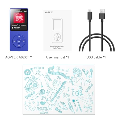 MP3 Player with Bluetooth 5.3, 1.8 Inch Screen, FM Radio, Voice Recorder O744186
